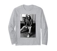 Neil Young Folk Rock Singer Ritratto di AJ Barratt Maglia a Manica