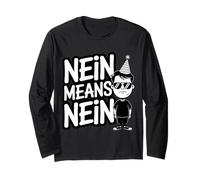 Nein Means Nein 9th Birthday Funny Girls Boys Kids Maglia a Manica
