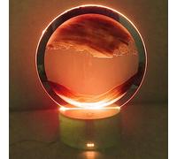 Neioaas Lampada da tavolo Moving Sand Art, 3D Deep Sea Sandscape Quicksand Lampada da tavolo con 7 colori che cambiano la sabbia, giocattoli artistici da scrivania per la vita (rosso, escluso 3AA)