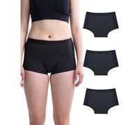 Neione Mutande Mestruali Donna Flusso Abbondante 50ml Assorbenti Vita Alta Cotone Boxer Ciclo Mestruale Pacco da 3 Nero XXL