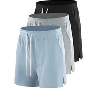 NEIOROT Pantaloncini Sportivi da Uomo con 2 Tasche, Nero, Grigio Chiaro, Azzurro, Medium