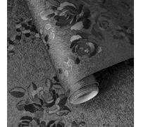 NEIQIUWING Carta da parati floreale nera facile da applicare: crea un'atmosfera suggestiva in un batter d'occhio