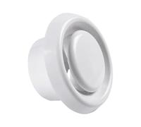 NEIQIUWING Griglia di ventilazione rotonda in plastica per montaggio a soffitto, 75-150 mm, bianca, con regolatore del volume d'aria girevole, per sistemi di passaggio in plastica ABS