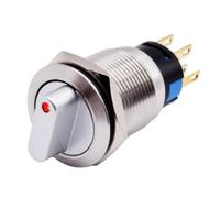 NEIQIUWING Interruttore girevole da 19 mm, 3 posizioni (2 chiusure, 2 aperture), 110-220 V, on/off, protezione IP66