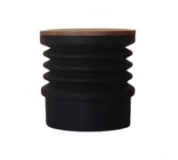 NEIQIUWING Macinacaffè in silicone con coperchio in legno, lattina singola per una pulizia e dosaggio efficienti dei chicchi di espresso, adatto per molti modelli, nero (coperchio in legno)