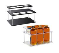 NEIQIUWING Porta sciroppi in acrilico a 2 livelli per caffè, sciroppo, per cucina e bar, trasparente, impilabile, 12,6 x 7,48 x 7,48 pollici