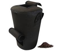 NEIQIUWING Sacchetti per compost in tessuto non tessuto, 57 l, 35 × 60 cm, per foglie, rifiuti cucina e rifiuti da giardino, compostabili, nero/verde/cammello