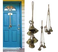 NEIQIUWING Scacciapensieri con 3 campane (38 mm) in ferro, lunghezza circa 40 cm - per protezione, pulizia energia negativa e decorazione della strega