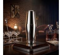 NEIQIUWING Set shaker da cocktail in acciaio inox, 3 pezzi, Boston Shaker da 600 ml e bicchiere da 450 ml, per barman e appassionati di cocktail, argento