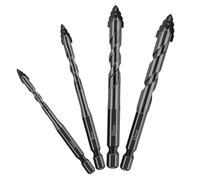 NEIQIUWING Trapano a triangolo eccentrico con quattro tagli, per vetro e piastrelle, metallo duro, 6-12 mm, codolo esagonale