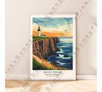 Neist Punto Muro Stampa Isle Of Skye Viaggi Poster Illustrazione Art