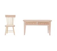 Neiyty Scrivania e Sedia per Casa delle Bambole in Scala 1:12 | Mini Set di Mobili Dettagliato | Migliora L'atmosfera della Casa delle Bambole | Regalo Perfetto per gli Appassionati | Materiale in