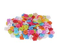 Neiyty Set da 200 Bottoni Colorati con Fiori in Plastica | Ideale per progetti fai da te, comodo per cucire, ottimo per decorazioni, materiale resistente