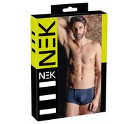 Boxer Uomo NEK in Retina e Ecopelle Nero con Lacci (Blu) - M