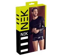 NEK - Maglia nera a maniche lunghe con spalline incrociate per uomo - XL