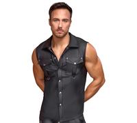 NEK Sleeveless Matte Look Shirt with Studs 2161826 Black XXXL