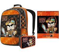 NEKA SET SCUOLA LYON GAMER -ZAINO DOPPIO SCOMPARTO + ASTUCCIO 3 ZIP 4SCHOOL + DIARIO 12 MESI ! 2022/2023 panini kit scuola completo lyon gamer