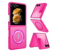 Nekiyo Tech Compatible with Samsung Galaxy Z Flip 7 Custodia con Anello Magnetico, Protezione Militare 16FT Slim Traslucida Opaca Antishock - Rosa