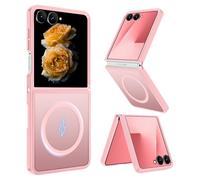 Nekiyo Tech Compatible with Samsung Galaxy Z Flip 7 Custodia con Anello Magnetico, Protezione Militare 16FT Slim Traslucida Opaca Antishock - Rosa chiaro