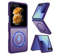 Nekiyo Tech Compatible with Samsung Galaxy Z Flip 7 Custodia con Anello Magnetico, Protezione Militare 16FT Slim Traslucida Opaca Antishock - Viola