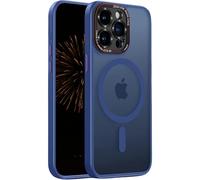 Nekiyo Tech Designed for iPhone 16 Pro con Custodia Copri-Lenti in Alluminio a Protezione Totale, Resistenza Militare, Sottile e Magnetica, Traslucida Opaca Anti-Impronte, Slim 6.3", Blu