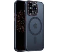 Nekiyo Tech Designed for iPhone 16 Pro con Custodia Copri-Lenti in Alluminio a Protezione Totale, Resistenza Militare, Sottile e Magnetica, Traslucida Opaca Anti-Impronte, Slim 6.3", Nero