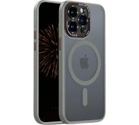 Nekiyo Tech Designed for iPhone 16 Pro Max con Custodia Copri-Lenti in Alluminio a Protezione Totale, Resistenza Militare, Sottile e Magnetica, Traslucida Opaca Anti-Impronte, Slim 6.9", Grigio