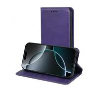 Nekiyo Tech Progettato per iPhone 16 Pro con Custodia Portafoglio in Pelle - Protezione Militare da Cadute, Supporto Magnetizzato, Slot per Carte con Blocco RFID, Cover Sottile Antiurto (6.3", Viola)