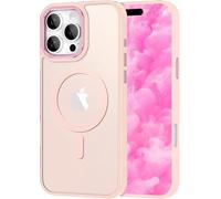 Nekiyo Tech Progettato per iPhone 16 Pro Max con custodia Aerospace-Grade Aluminum Lens Guard, Protezione militare contro cadute Design sottile traslucido opaco con copertura anti-impronte 6.9" rosa