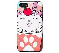 Neko simpatico gatto in una tazza, boba tea bubble anime kawaii gatto Custodia per iPhone SE (2020) / 7/8