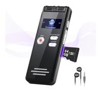 NekSide Registratore vocale da 64 GB con playback - 3072 Kpbs ore di registrazione audio con cancellazione del rumore per interviste/classi/riunioni