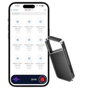 NekSide Registratore vocale portatile da 128 GB, registratore vocale con cancellazione intelligente del rumore DSP, memoria 4800H, registrazione audio HD, registratore vocale per conferenze, viaggi e