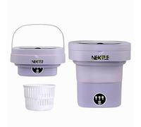 Nektle Mini lavatrice portatile pieghevole da 12 litri (24 x 24 x 33 cm), 36 W, compatta e leggera, ideale per viaggi, campeggio, piccoli spazi, tastiera impermeabile facile da usare a basso consumo