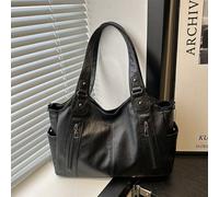 Nel 2025, la nuova borsa a tracolla retrò in PU di grande capacità dal colore classico e alla moda del Joker è adatta per lo shopping. Borsa a tracolla alla moda con chiusura lampo, borse a tracolla p