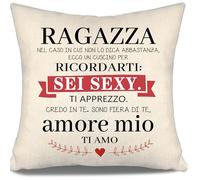 Nel caso in cui non lo dica abbastanza ecco un cuscino per ricordarti sei sexy Ti apprezzo Credo in te amore mio Ti amo Copri cuscino per ragazza Compleanno San Valentino Regalo di Natale (Ragazza)