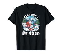 nel frattempo in Nuova Zelanda Kiwi Sheep Sci Inverno Souvenir Maglietta