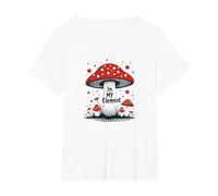 nel Mio Elemento: Stravagante Avventura nella Foresta dei Funghi Maglietta, Donna Plus-Size, Bianco, 1X