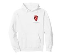 nel Posto Giusto. Slogan rotes Herz Anatomie Organe Felpa con Cappuccio