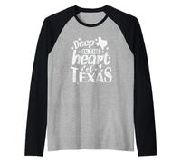 nel Profondo del Cuore del Texas Stato degli Stati Uniti degli Stati Uniti Maglia con Maniche Raglan