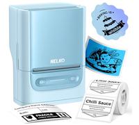 Nelko Etichettatrice con nastro, PM220 Bluethooth stampante termica portatile da 2 pollici per piccole imprese, indirizzi, logo, abbigliamento, stampante adesiva per telefoni e PC, ciano