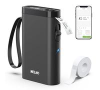 Nelko Etichettatrice con nastro, stampante per etichette Bluetooth P21, mini etichettatrice wireless con più modelli per organizzare ufficio casa, nero