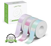 NELKO P21 Carta adesiva colorata con cielo stellato, 14 x 40 mm, 180 etichette/rotolo, 3 rotoli, per casa, ufficio, scuola, organizzazione, regalo per decorazione, compatibile con etichettatrice P21