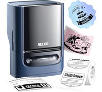 Nelko PM220 etichettatrice con nastro, stampante termica portatile per piccole imprese, indirizzo, logo, abbigliamento, stampante adesiva per telefoni e PC,