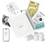 Nelko PM230 Mini Stampante Portatile, Stampante Etichette Adesive con 3 Rotoli di Carta, Bluetooth Stampante Adesivi per etichettatura di codici a barre per smartphone iOS Android, Bianco
