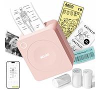 Nelko PM230 Bluetooth Mini Stampante Portatile, Stampante Etichette Adesive con 3 Rotoli di Carta, Stampante Fotografica Compatibile con iOS e Android per Fotografica Note Elenco Memo, Rosa