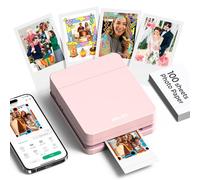Nelko PP01 - Stampante fotografica portatile con 100 fogli di carta e cartuccia d'inchiostro, stampa istantanea di foto per iOS/Android, mini stampante tascabile con app di editing