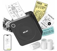 Nelko Stampante per adesivi, PM230 Print Pod Mini stampante Bluetooth Portabel Sticker Maker con 3 rotoli di carta, mini stampante con più modelli per telefono e tablet, nero, 1 confezione