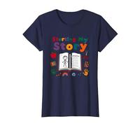 nella mia Era dell'asilo: Iniziare la mia Storia Maglietta, Donna, Navy, XS