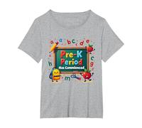 nella mia Era Pre-K: Il Periodo ha iniziato la Citazione Divertente della Scuola Maglietta, Donna Plus-Size, Grigio Melange, 5X