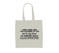 Nella Mia Testa Sono Un SAXOPHONE - Borsa In Tela - Musicista SAXOPHONIST Jazz